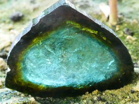 TOERMALIJN SCHIJF GROEN/ZWART